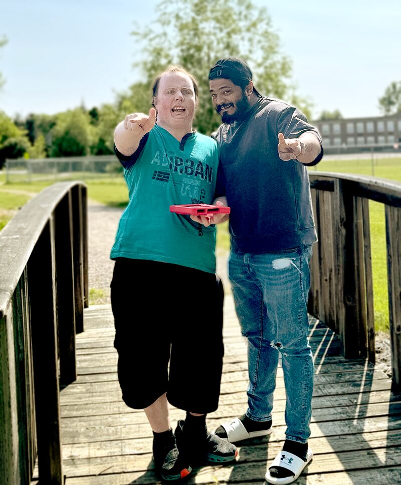 Farm-to-table-51 CJ and Alby on the bridge